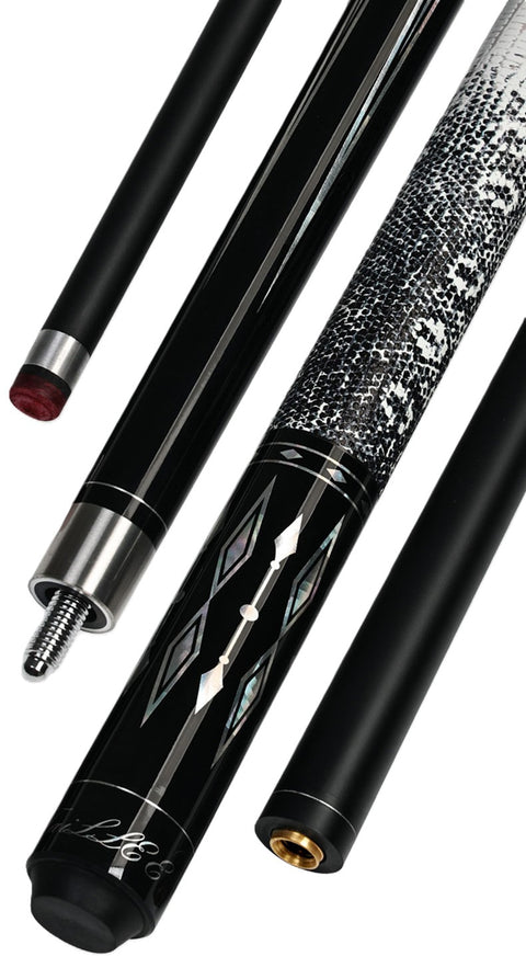 Carbon Fiber 1/2 Jointed 57" Pool Snooker Cue With 10mm-13mm Tip