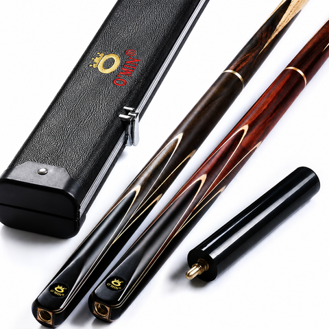 OMIN Lingyun Professional Handmade Snooker Cue & Case – One Piece or 3/4 Jointed | 9.5mm–10mm Tip