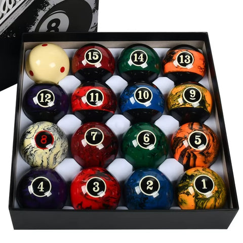 Prestige Series Marble Resin 16 Pieces American Billiard Balls – 57.2mm Professional Set