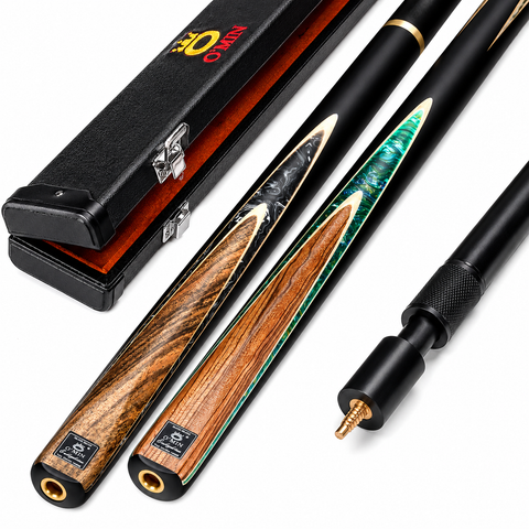OMIN Enlighten Professional Snooker & Pool Cue with Case | Handmade | One Piece or 3/4 Jointed