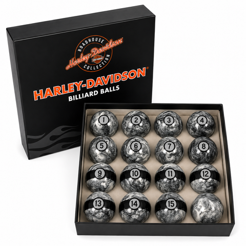 Premium American Style Marble Billiard Ball Set – 57.2mm Regulation Size Pool Balls (16-Piece Set)