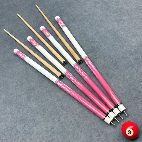 Elegant Pink Pool Cue Stick – Lightweight 19oz Wooden Billiard Cue with Glossy Finish and 11.5mm Tip