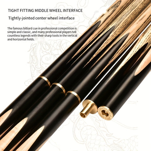 JIAN YING Professional Snooker & American Pool Cue Set – 3/4 Joint Handmade Cue, 57-Inch Length, 10.3mm Tip – Includes Case, Extender, Chalk & Spare Tip – Dual Game Use