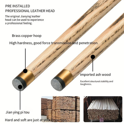 JIAN YING Premium 3/4 Snooker Cue Set – 57'' White Waxwood Cue with 10.3mm Tip, 18–20oz, Includes Case & Accessories for Advanced Players