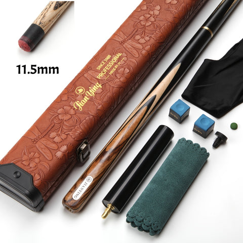 JianYing C01 Professional Billiard Cue – Luxury Set with Zebra Wood Inlay & Floral Carving, 10.3/11.5mm Tips, 145cm – Perfect for Snooker & American Pool