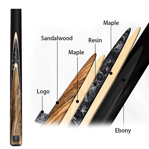 Omin Enlighten Professional Handmade Snooker & Pool Cue with Case – One Piece - 3/4 Jointed